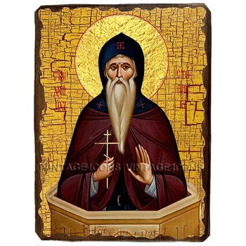 Ікона Данило Святий Стовпник, ікона на дереві 130х170 мм (1028-1)
