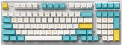 Клавиатура FL ESPORTS FL980V2 White Sea Salt Kailh Box Blueberry South LED Three-Mode (FL980V2-3914)
