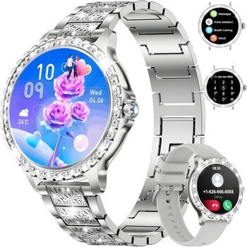 Смарт-годинник для жінок Smart Fitonme Silver Lux з моніторингом здоров'я