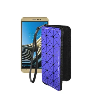 Чохол-гаманець з екошкіри для телефону Cubot Note S Синій ромб