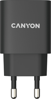 Мережевий зарядний пристрій Canyon H-20-02 PD 20W USB-C Black (CNE-CHA20B02)