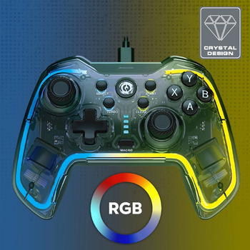 Дротовий геймпад Canyon Brighter GP-02 Wired RGB 4in1 PS3/Android BOX-TV/Nintendo Crystal (CND-GP02)