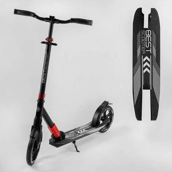Самокат двухколесный алюминиевый Best Scooter Big Wheels черный с красным 11391