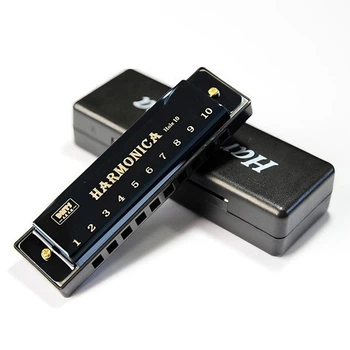 Губная гармошка Harmonica для начинающих черная 10С