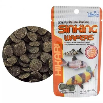 Корм Hikari Tropical Sinking Wafers (диски) 5мм для сомиков длиной 3-4 см Тонущий
