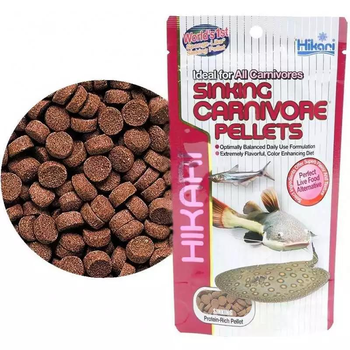 Корм Hikari Tropical Sinking Carnivore (таблетки) 6-7мм для хищных донных рыбок длинной 5-6 см Тонущий