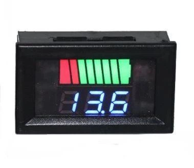 Вольтметр с индикатором уровня заряда батареи 12-60 В (синий)