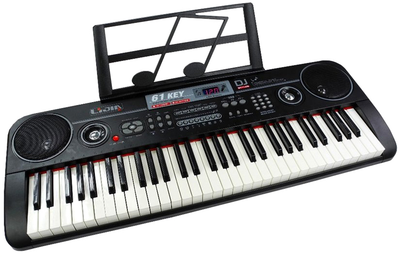 Синтезатор Leantoys Keyboard Adapter Music Stand з мікрофоном Чорний (5908275999669)