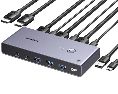 KVM-перемикач UGREEN CM695 Displayport 8k 60hz DP 1.4 з 4 портами