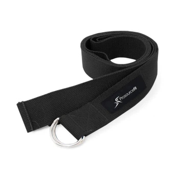 Ремень для йоги ProsourceFit Metal D-Ring Yoga Strap, 245 см, PS-2014-BK (черный)