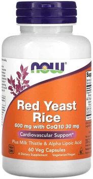Дієтична добавка Комплекс Now (Now Foods) Red Yeast Rice & CoQ10 60 веганських капсул (733739033215)