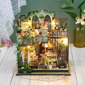 3D Румбокс "Цветочная комната" Миниатюрный Кукольный Домик DIY DollHouse от HongDa (M233)