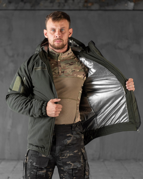 Тактическая зимняя куртка SoftShell Omni-Heat L олива (56085)