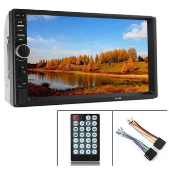 Універсальна автомагнітола 2din Магнітола Pioneer 7018 USB+SD+Bluetooth коротка база з пультом та підсвічуванням