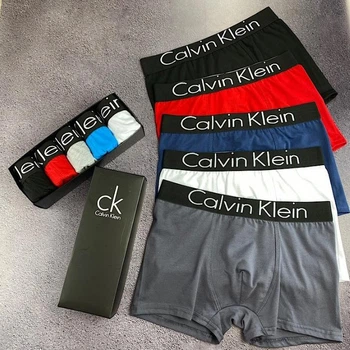 Набор мужских трусов Calvin Klein 5 шт разноцветные базовые боксеры хлопок в подарочной упаковке, размер M
