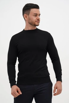 Гольф однотонный стойка Trend Collection 6801 черный (BLACK) 2XL