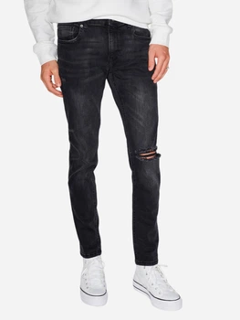Джинси Slim Fit рвані чоловічі C&A 2188633c09 W28L32 Темно-сірі (KC1000000040357)