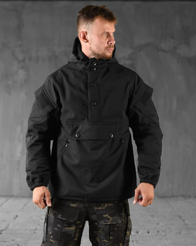 Тактична куртка демісезонна анорак SoftShell 2XL чорна (88913)