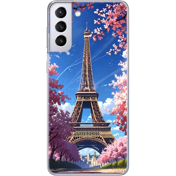 Силиконовый Чехол с Картинкой для Samsung Galaxy S21 Plus (G996) Принт (Париж, Эйфелева Башня) (41718-ysm036)