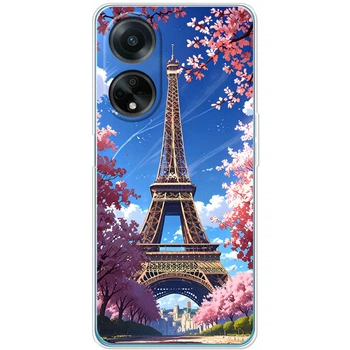 Силиконовый Чехол с Картинкой для OPPO A98 5G Принт (Париж, Эйфелева Башня) (48063-ysm036)