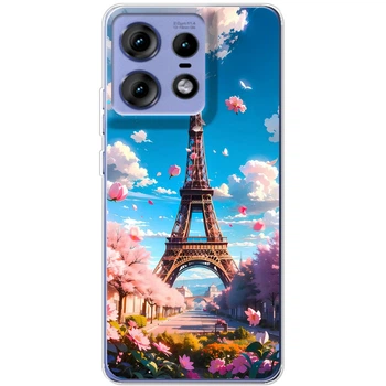 Силиконовый Чехол с Картинкой для Motorola Edge 50 Pro Принт (Париж, Эйфелева Башня) (57600-ysm035)