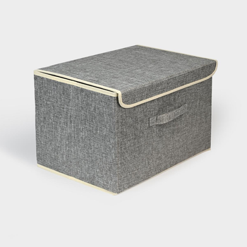 Ящик для хранения с крышкой МВМ MY HOME TH-07 L LIGHT GRAY светло-серый