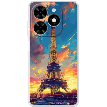 Силиконовый Чехол с Картинкой для Tecno Spark Go 2024 Принт (Париж, Эйфелева Башня) (55276-ysm038)