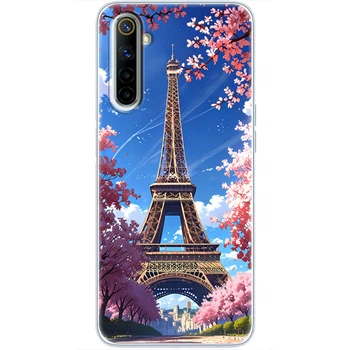 Силиконовый Чехол с Картинкой для Realme 6 Принт (Париж, Эйфелева Башня) (40469-ysm036)