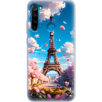Силиконовый Чехол с Картинкой для Xiaomi Redmi Note 8 Принт (Париж, Эйфелева Башня) (38214-ysm035)