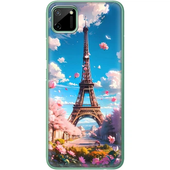 Силиконовый Чехол с Картинкой для Realme C11 Принт (Париж, Эйфелева Башня) (40974-ysm035)