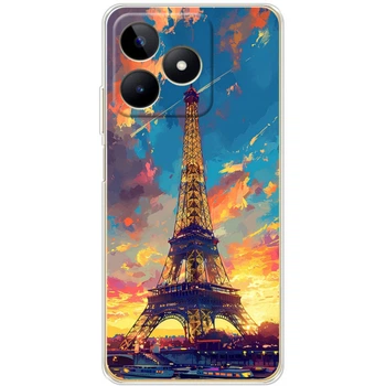 Силиконовый Чехол с Картинкой для Realme Note 50 Принт (Париж, Эйфелева Башня) (56893-ysm038)
