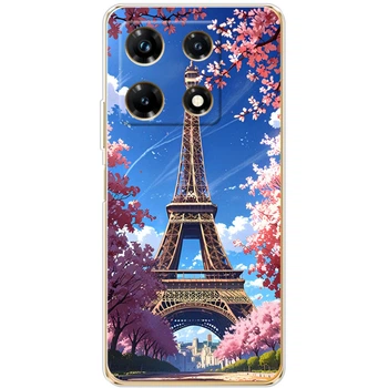 Силиконовый Чехол с Картинкой для Infinix Note 30 Pro 4G Принт (Париж, Эйфелева Башня) (49029-ysm036)