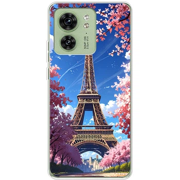 Силиконовый Чехол с Картинкой для Motorola Edge 40 Принт (Париж, Эйфелева Башня) (49857-ysm036)
