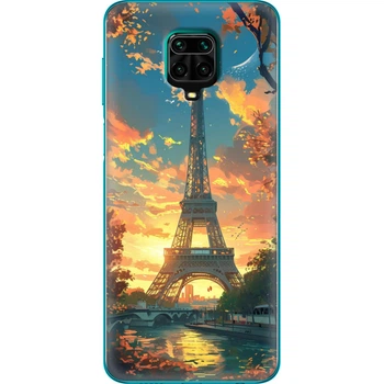 Силиконовый Чехол с Картинкой для Xiaomi Redmi Note 9S Принт (Париж, Эйфелева Башня) (39475-ysm037)