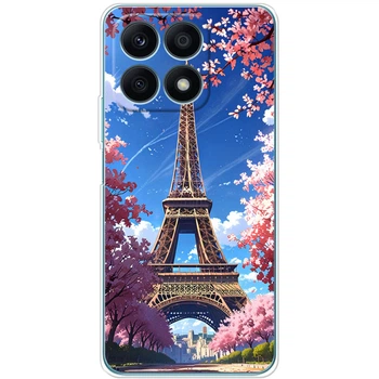Силиконовый Чехол с Картинкой для Huawei Honor X8a Принт (Париж, Эйфелева Башня) (48749-ysm036)