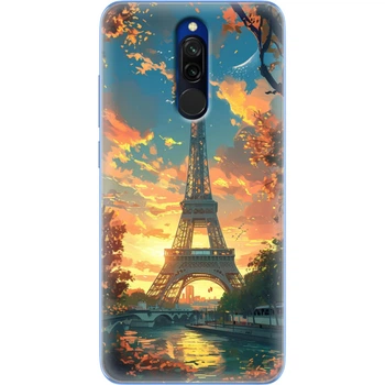 Силиконовый Чехол с Картинкой для Xiaomi Redmi 8 Принт (Париж, Эйфелева Башня) (38411-ysm037)