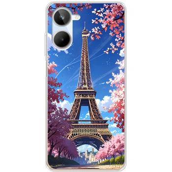 Силиконовый Чехол с Картинкой для Realme 10 4G Принт (Париж, Эйфелева Башня) (46066-ysm036)