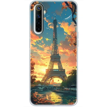 Силиконовый Чехол с Картинкой для Realme 6 Принт (Париж, Эйфелева Башня) (40469-ysm037)