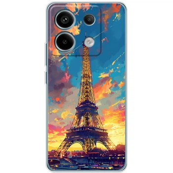 Силиконовый Чехол с Картинкой для Xiaomi Redmi Note 13 Pro 5G Принт (Париж, Эйфелева Башня) (50710-ysm038)