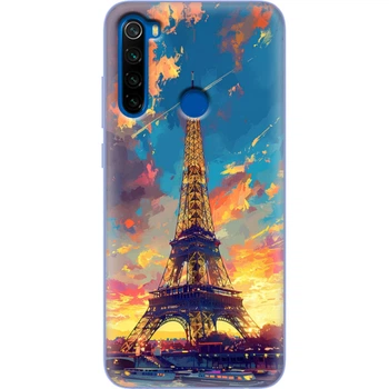 Силиконовый Чехол с Картинкой для Xiaomi Redmi Note 8T Принт (Париж, Эйфелева Башня) (38532-ysm038)