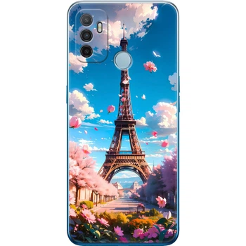 Силиконовый Чехол с Картинкой для OPPO A53 Принт (Париж, Эйфелева Башня) (41736-ysm035)