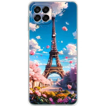 Силиконовый Чехол с Картинкой для Samsung Galaxy M33 5G (M336) Принт (Париж, Эйфелева Башня) (44472-ysm035)