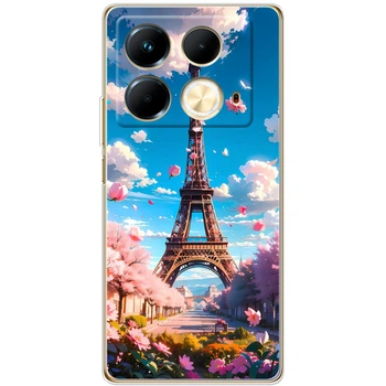 Силиконовый Чехол с Картинкой для Infinix Note 40 4G Принт (Париж, Эйфелева Башня) (57801-ysm035)