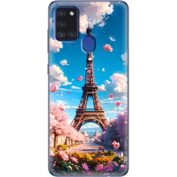 Силиконовый Чехол с Картинкой для Samsung Galaxy A21s (A217) Принт (Париж, Эйфелева Башня) (40006-ysm035)