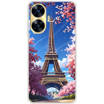 Силиконовый Чехол с Картинкой для Realme C55 Принт (Париж, Эйфелева Башня) (47679-ysm036)