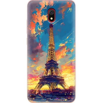 Силиконовый Чехол с Картинкой для Xiaomi Redmi 8A Принт (Париж, Эйфелева Башня) (38341-ysm038)