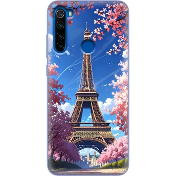 Силиконовый Чехол с Картинкой для Xiaomi Redmi Note 8T Принт (Париж, Эйфелева Башня) (38532-ysm036)