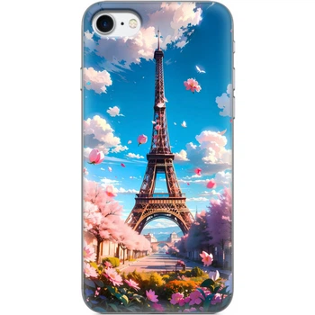 Силиконовый Чехол с Картинкой для IPhone 7 Принт (Париж, Эйфелева Башня) (26205-ysm035)