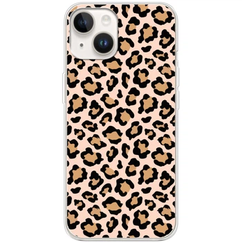 Силиконовый Чехол с Картинкой для iPhone 14 Принт (Леопардовый, leo) (44840-ysm033)