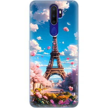 Силиконовый Чехол с Картинкой для OPPO A5 2020 Принт (Париж, Эйфелева Башня) (38519-ysm035)